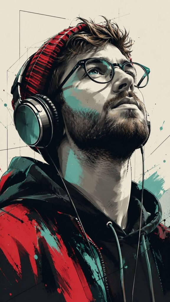 Urban Headphones Pop Art Portrait | AI Prompt