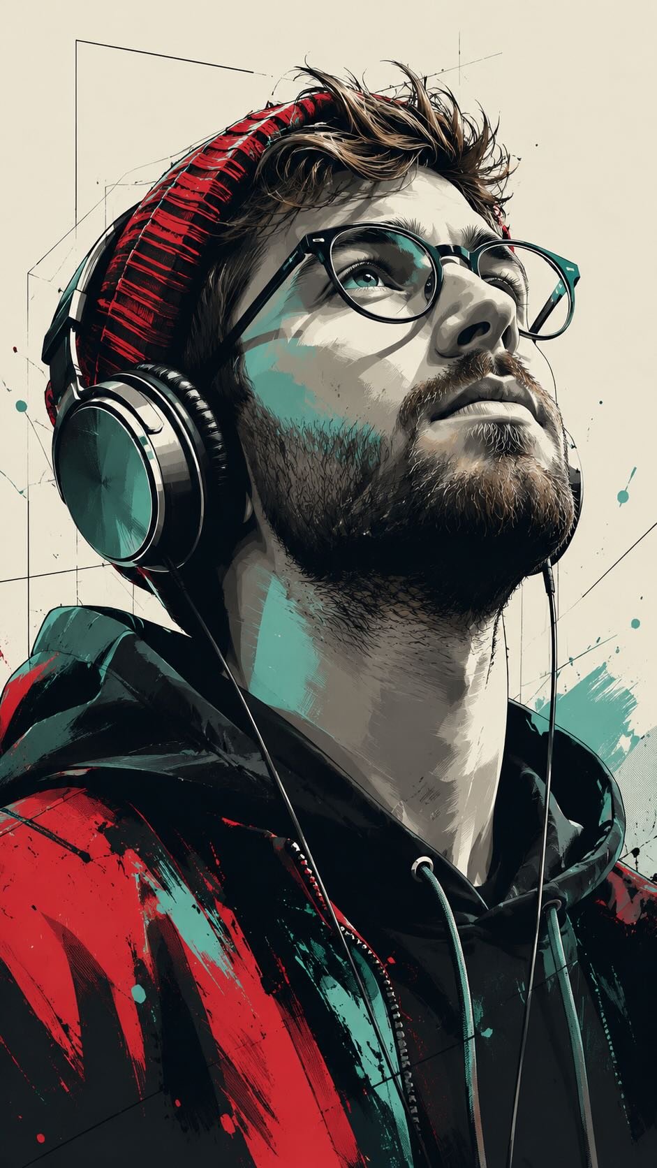 Urban Headphones Pop Art Portrait | AI Prompt