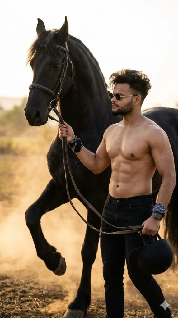 Cinematic Friesian Horse Portrait Prompt | AI PROMPT