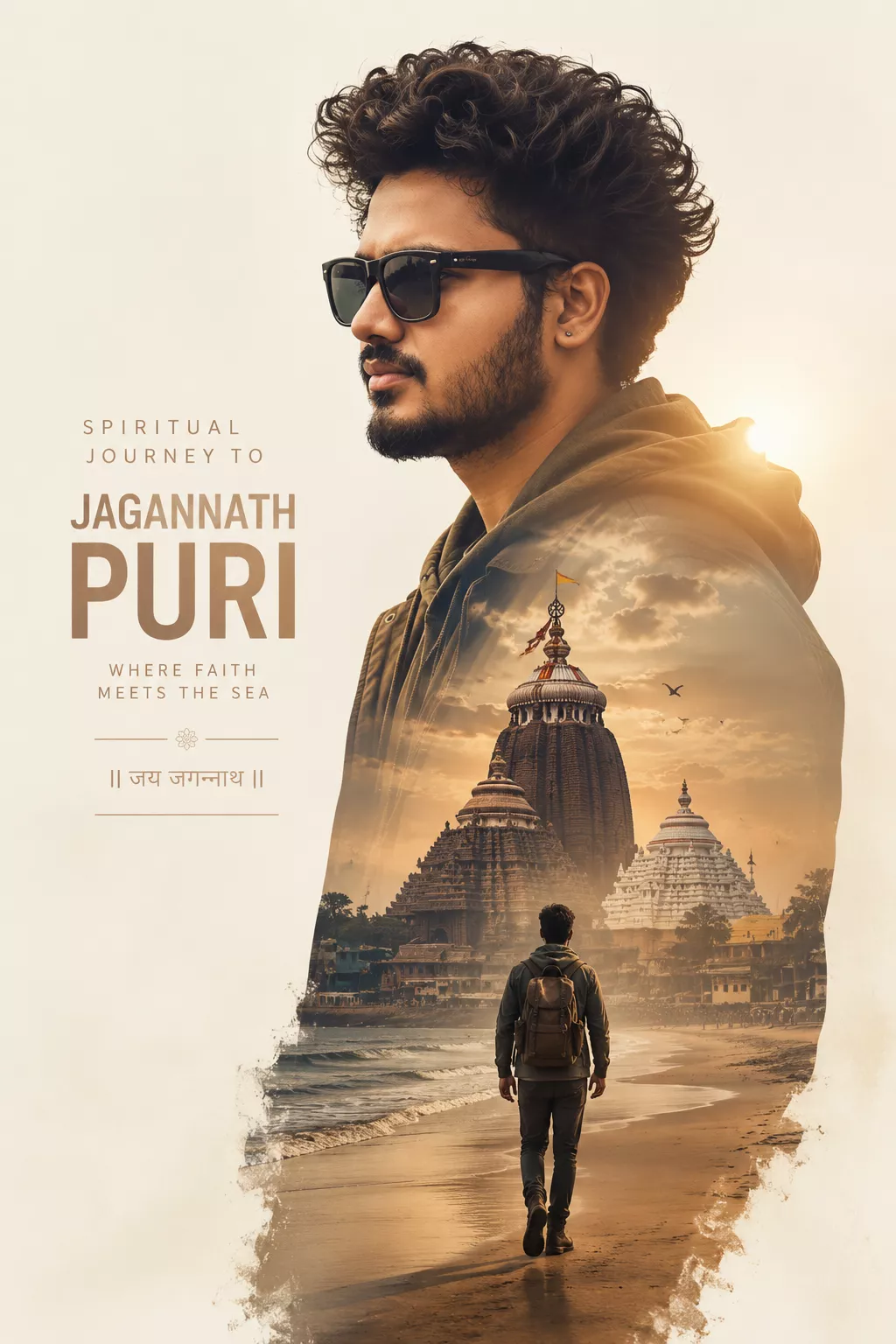 Jagannath Puri Spiritual Double Exposure Poster | AI Prompt