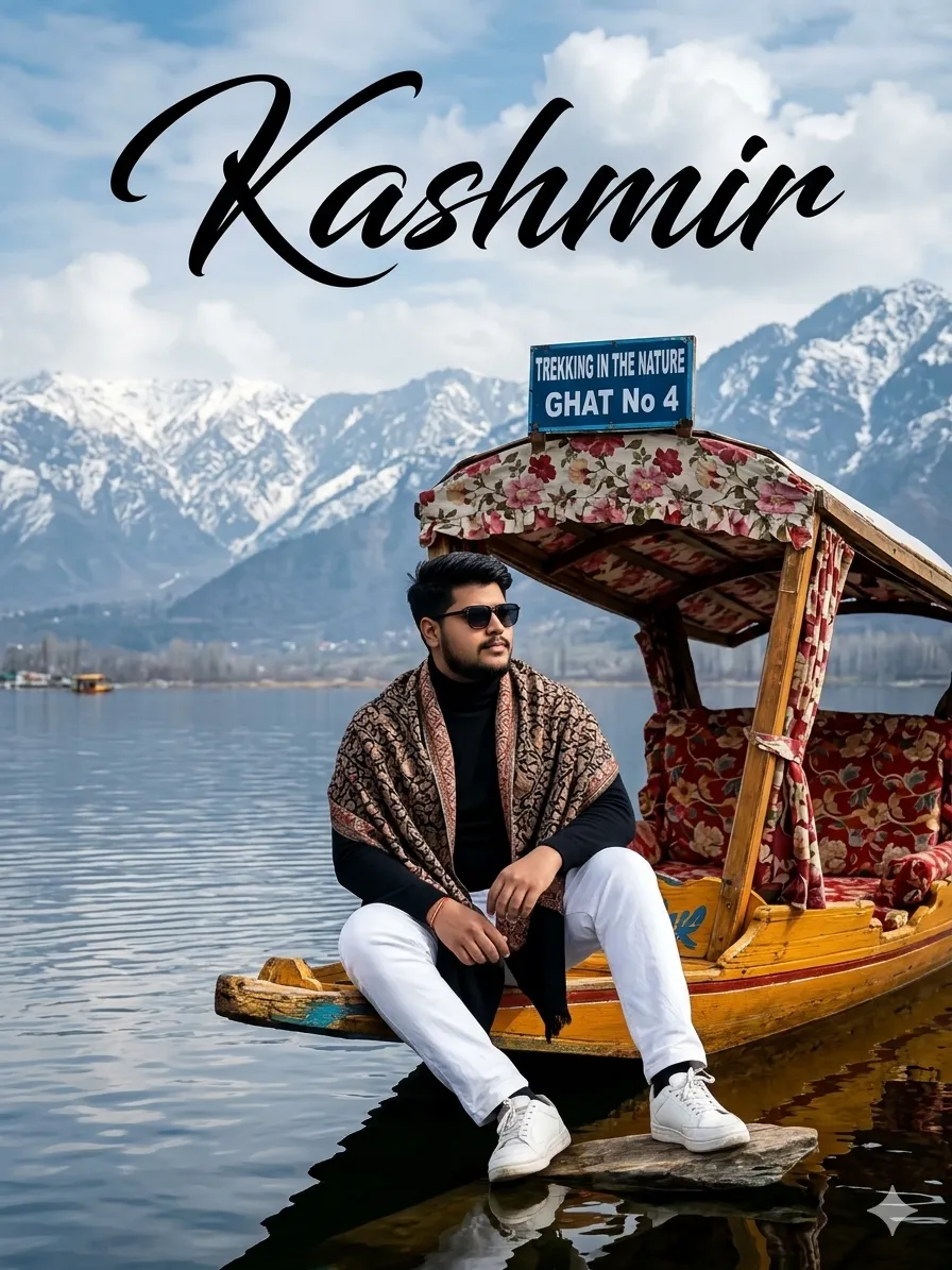 Kashmir Shikara Lake Portrait | AI Prompt