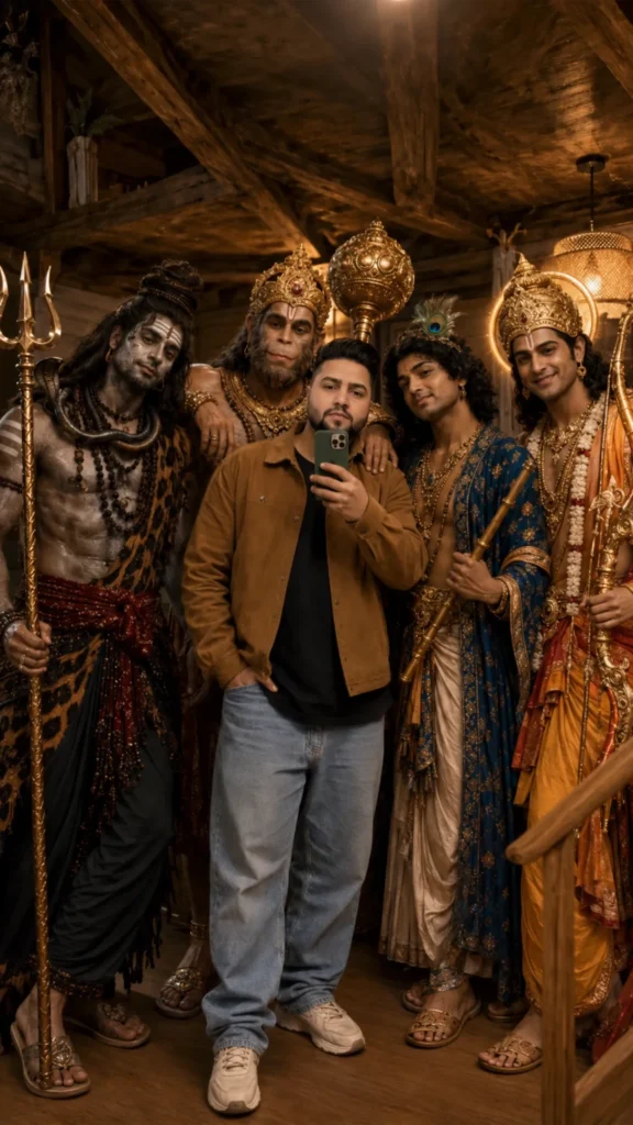Divine Best Friends Group Selfie Portrait | AI Prompt