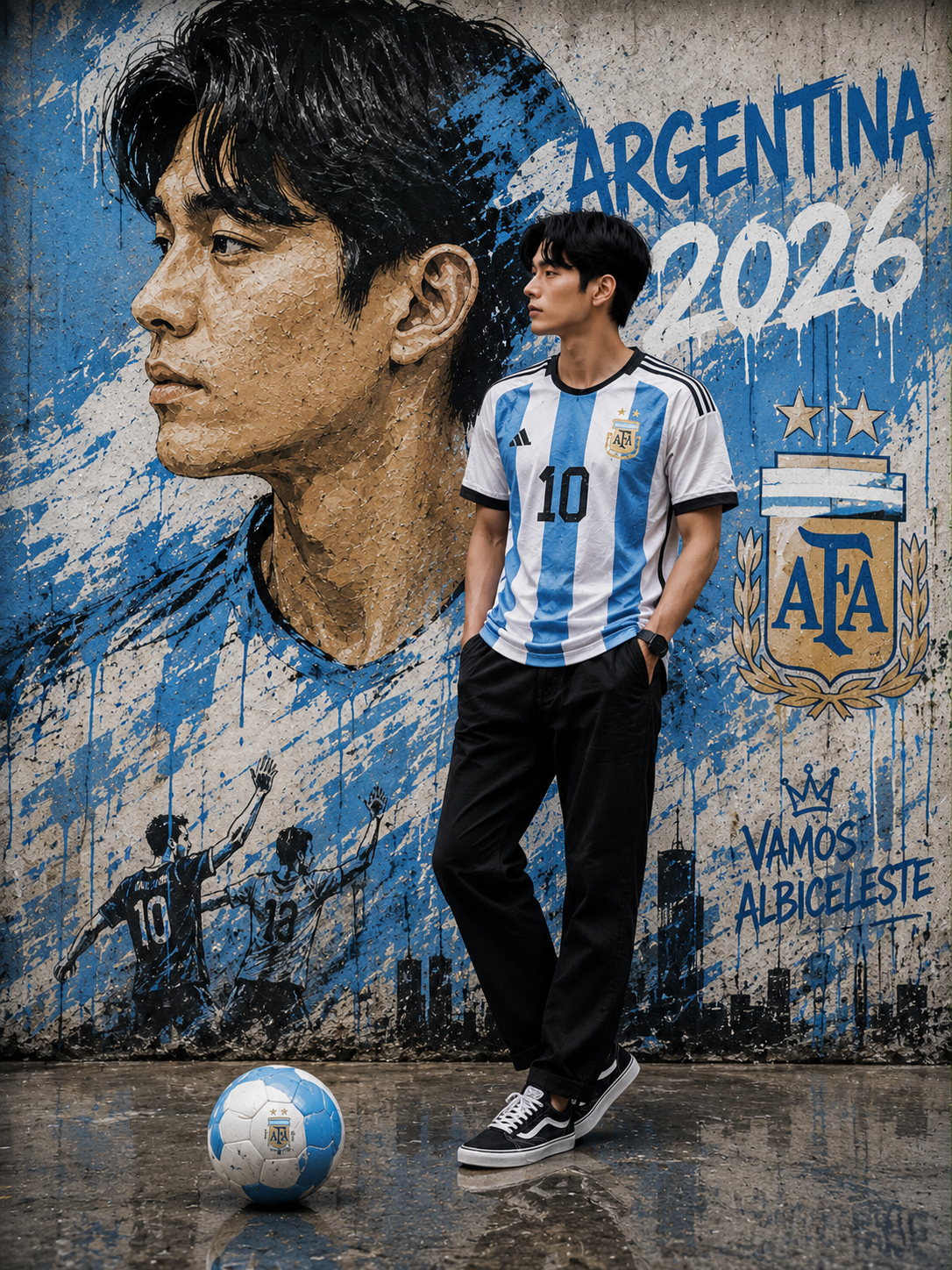 Argentina 2026 Graffiti Football Poster | AI Prompt