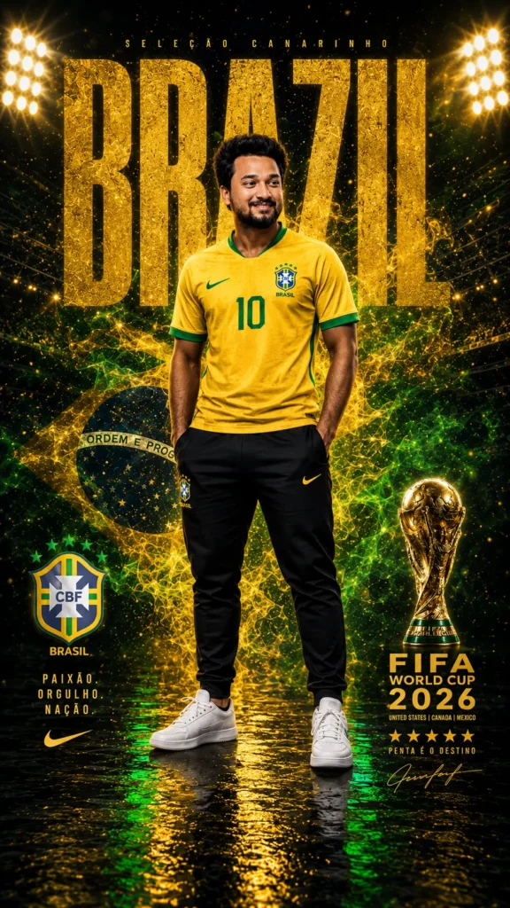 Brazil No. 10 Football Poster Portrait | AI Prompt