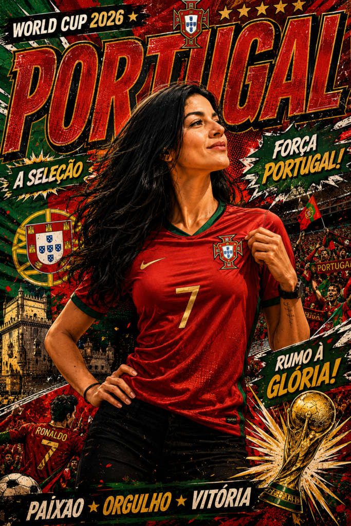 Portugal World Cup 2026 Comic Poster | Glamorous Football Icon Design