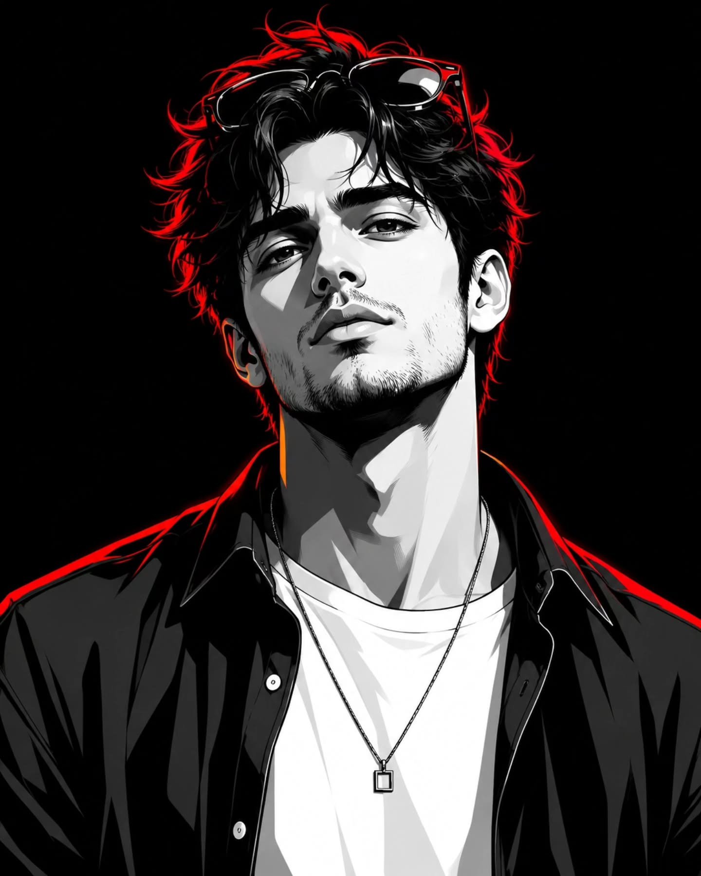 Neon Noir Graphic Novel Portrait | AI Prompt