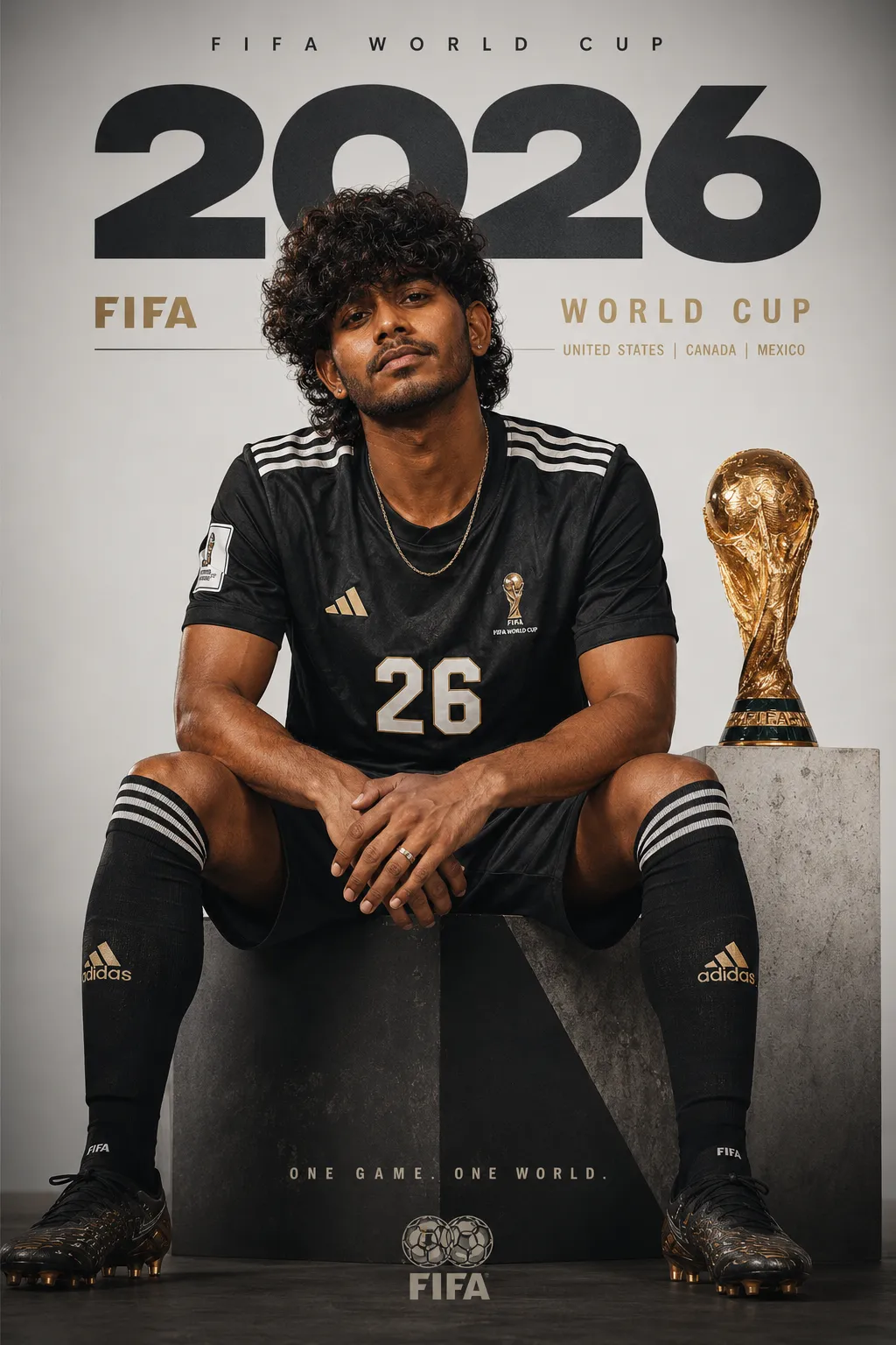 FIFA 2026 Studio Icon Football Poster | AI Prompt