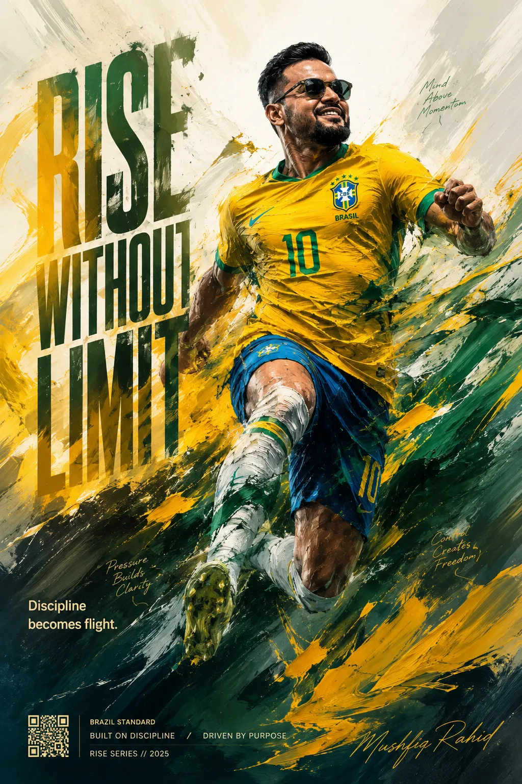 Rise Without Limit Abstract Sports Poster | AI Prompt