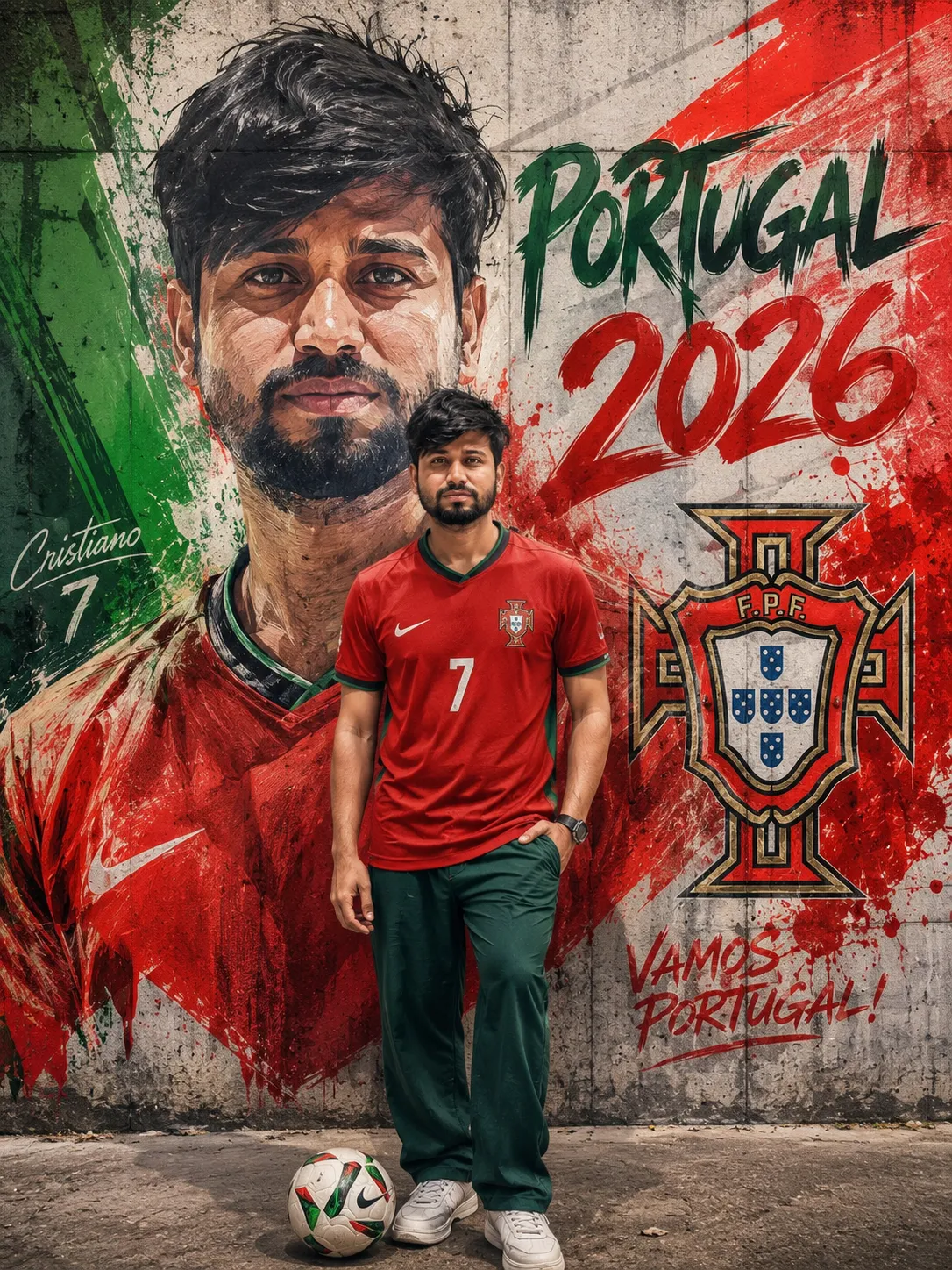 Portugal 2026 Graffiti Football Poster | AI Prompt