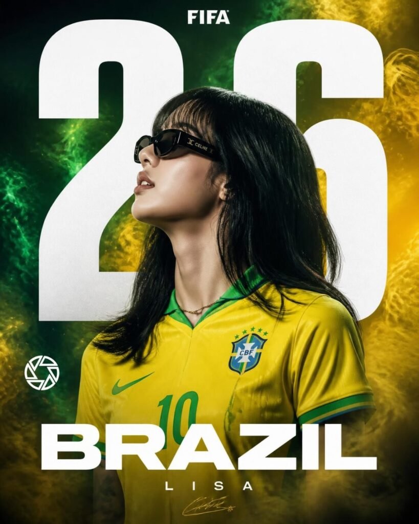 Lisa Brazil 2026 Football Poster | FIFA World Cup Fashion Editorial