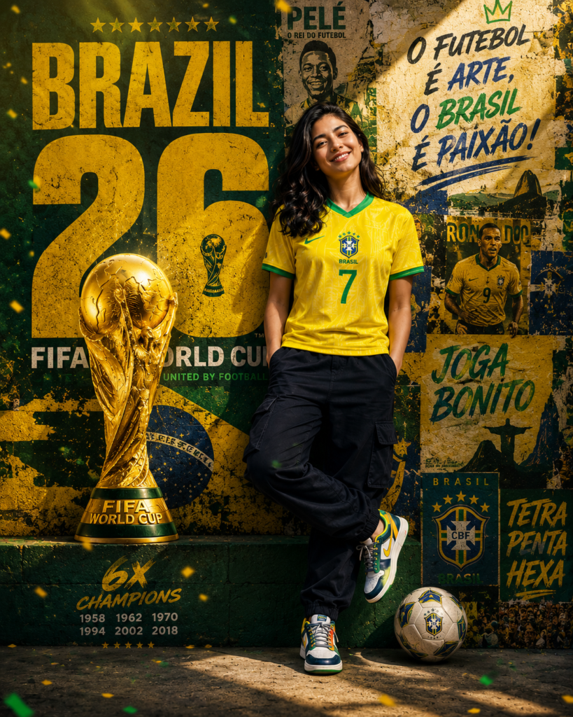 Brazil 2026 Football Poster | Ultra Realistic World Cup Sports Ad