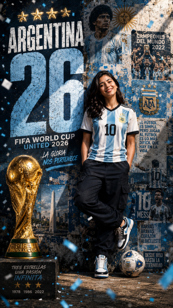 Argentina 2026 Football Poster | Ultra Realistic Sports Ad Design