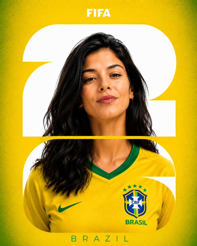 Typography Mask Football Poster | World Cup 2026 3D Slice Design