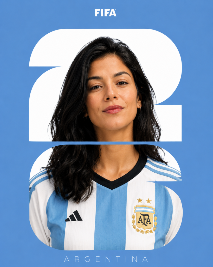 Typography Mask Football Poster | World Cup 2026 3D Slice Design