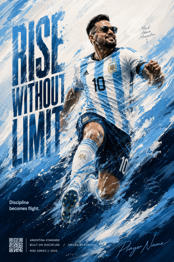 Argentina Rise Without Limit Sports Art Poster | AI Prompt