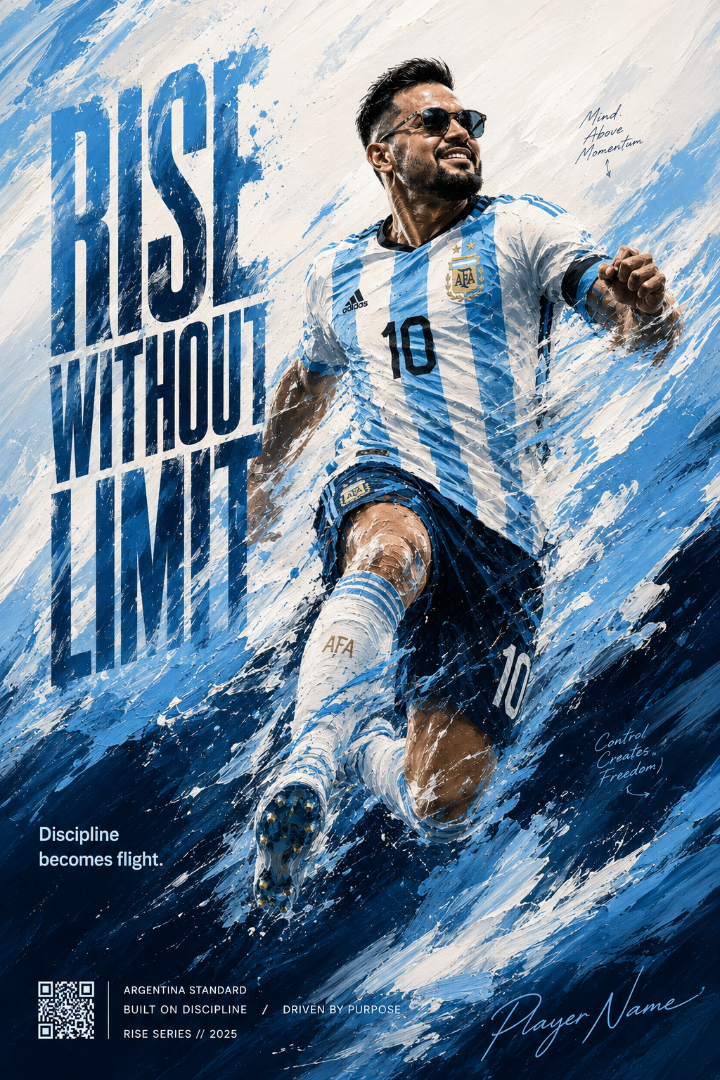 Argentina Rise Without Limit Sports Art Poster | AI Prompt